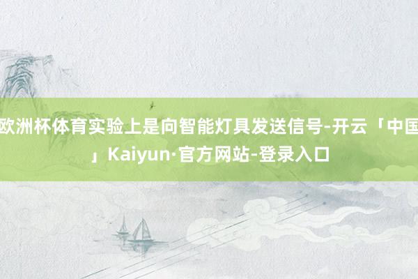 欧洲杯体育实验上是向智能灯具发送信号-开云「中国」Kaiyun·官方网站-登录入口