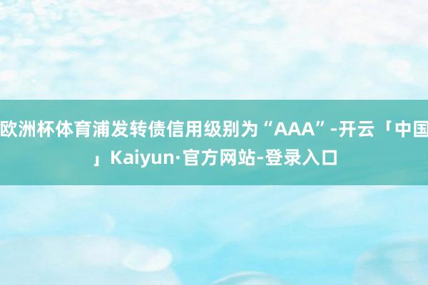 欧洲杯体育浦发转债信用级别为“AAA”-开云「中国」Kaiyun·官方网站-登录入口