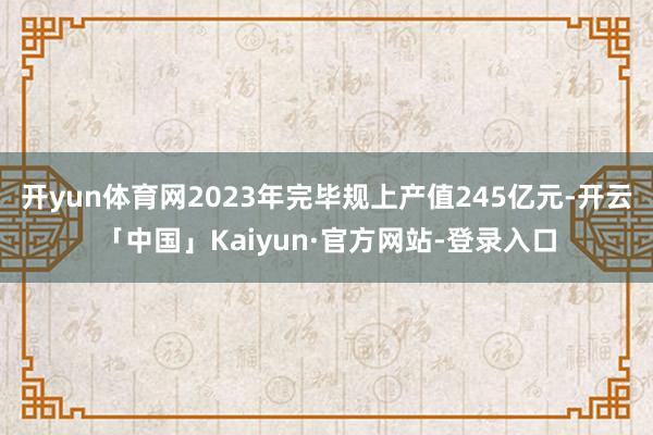 开yun体育网2023年完毕规上产值245亿元-开云「中国」Kaiyun·官方网站-登录入口