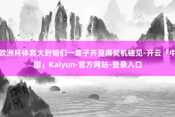 欧洲杯体育大到咱们一辈子齐莫得契机碰见-开云「中国」Kaiyun·官方网站-登录入口