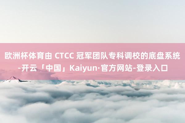 欧洲杯体育由 CTCC 冠军团队专科调校的底盘系统-开云「中国」Kaiyun·官方网站-登录入口