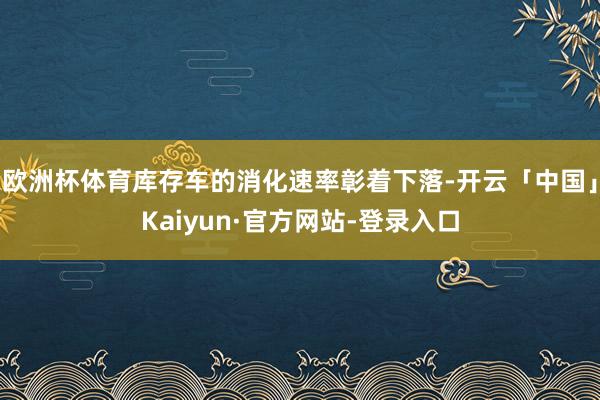 欧洲杯体育库存车的消化速率彰着下落-开云「中国」Kaiyun·官方网站-登录入口