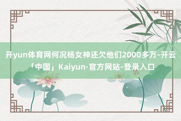 开yun体育网何况杨女神还欠他们2000多万-开云「中国」Kaiyun·官方网站-登录入口