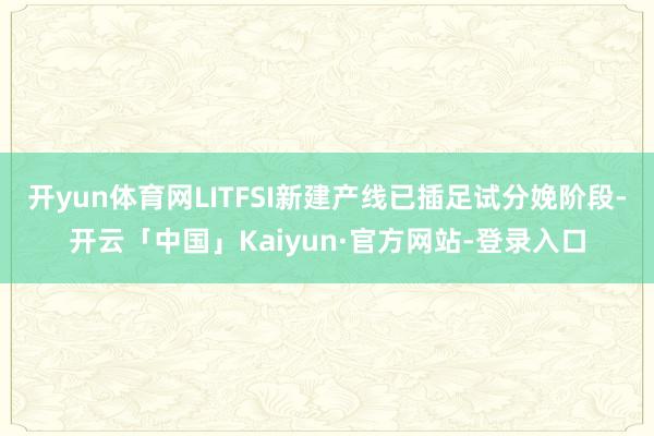 开yun体育网LITFSI新建产线已插足试分娩阶段-开云「中国」Kaiyun·官方网站-登录入口